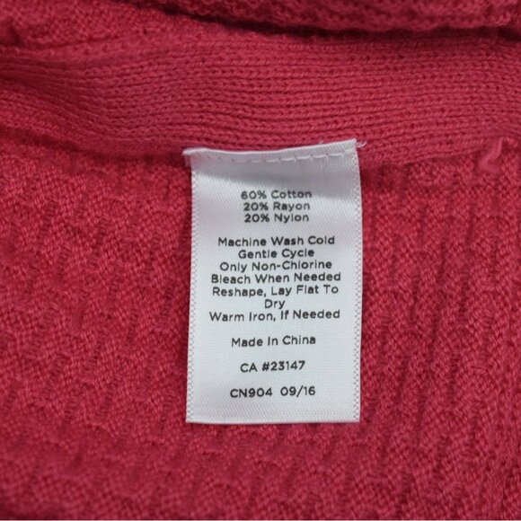 Talbots Sweater Womens XL Waffle Knit Long Sleeve Pink - Picture 6 of 7